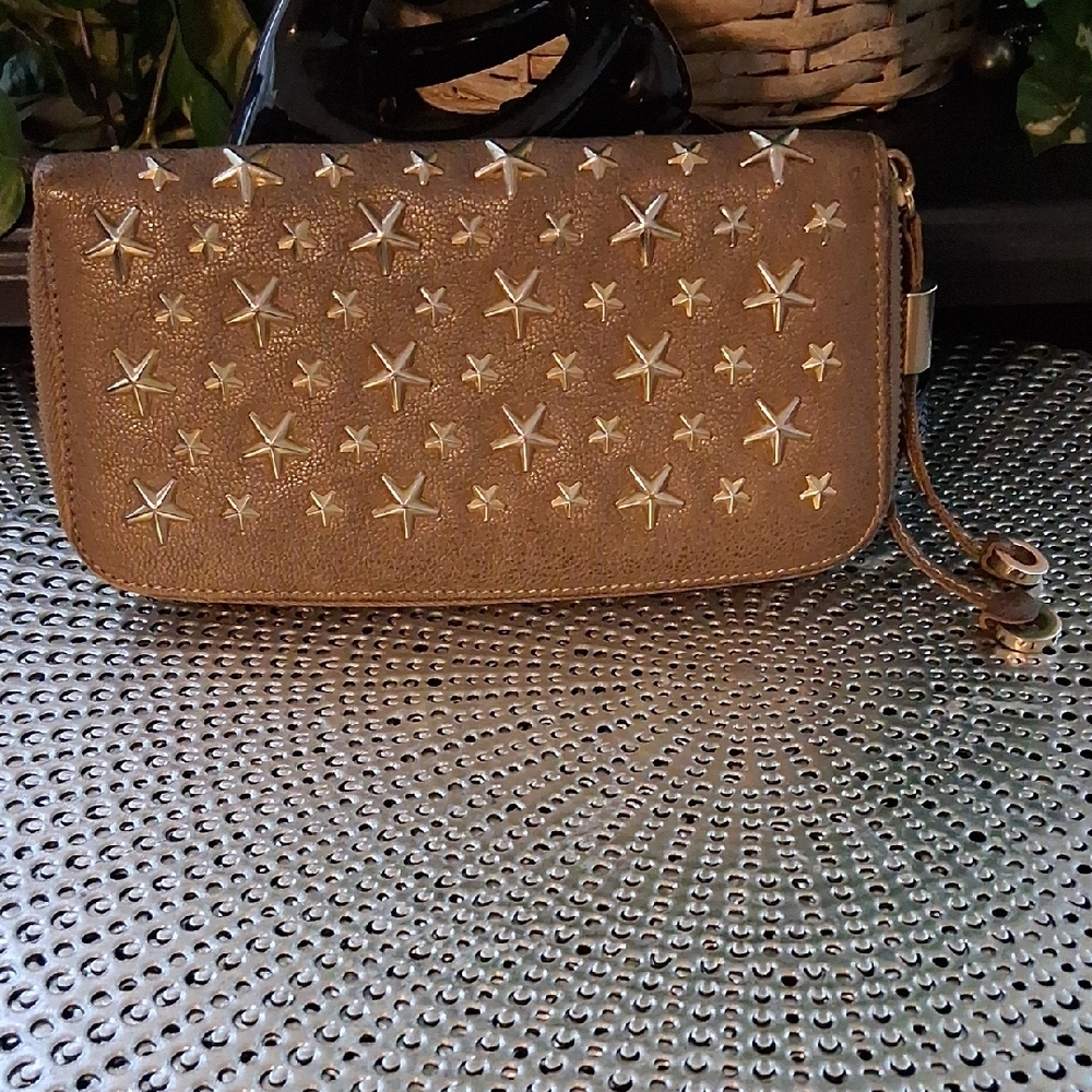Jimmy Choo Gold Star-Studded Wallet - Picture 2 of 6